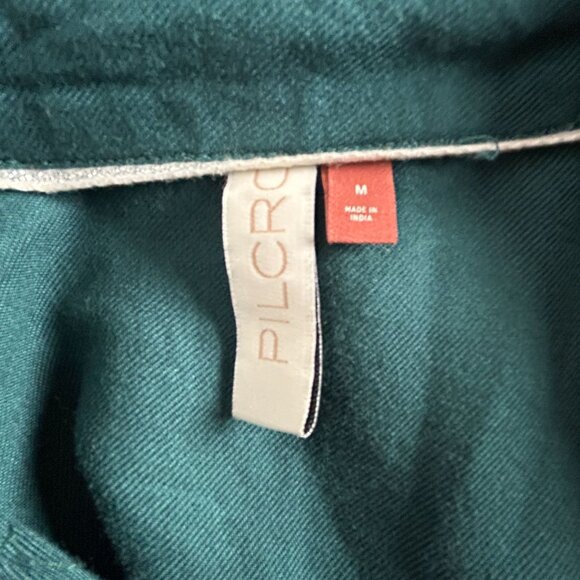 Anthropologie Pilcro Womens Sequin Button-Up Shirt Blouse Medium Green Pocket - Picture 3 of 9